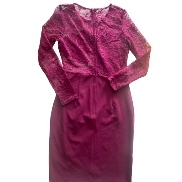 Vintage Charlotte Russe Amaranth Magenta Lace Pencil Dress - Picture 2 of 14